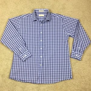 Michael Kors Blue Button Front Dress Shirt Polo